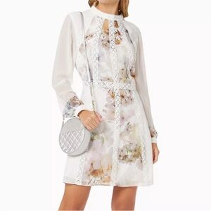 NWT Ted Baker Vanilla Panel Ivory Floral Dress Size 5 or 14